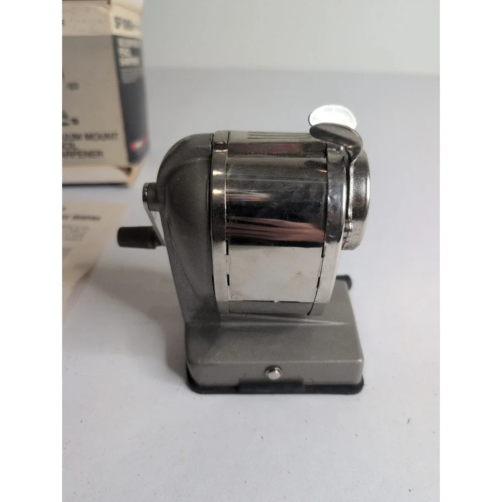 Vintage Hunt Boston Vacuum Mount Pencil Sharpener SF1068 Self-feeder W Manual